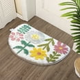 thumbnail image 6 of Flower Bathroom Rugs, Half Circle Bath Mat for Tub Non Slip,Water Absorbent Bathroom Mat,Bathroom Rugs Non Slip Washable for Bathroom,Bathtub,Shower(16 * 24 in), 6 of 8