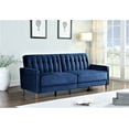 thumbnail image 2 of Uspridefurniture Cornell 81'' Velvet Square Arm Sleeper,Blue, 2 of 5