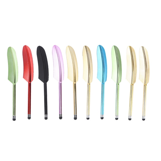 10pcs pluma capacitiva Stylus Metal pantalla táctil pluma escritura a mano plumas capacitivas para el teléfono Tablet (colores mezclados)