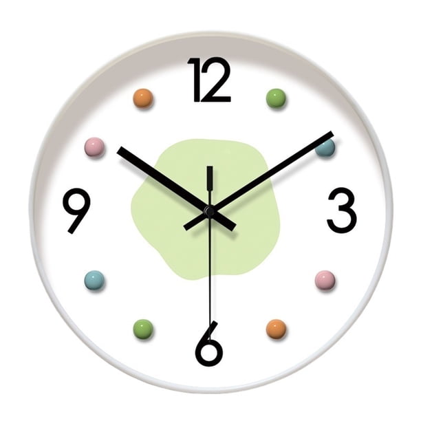 Reloj de pared blanco de lujo estilo crema, movimiento silencioso, funciona con pilas.