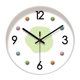 thumbnail image 1 of Reloj de pared blanco de lujo estilo crema, movimiento silencioso, funciona con pilas., 1 of 7