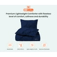 thumbnail image 3 of Queen Comforter Pinch Nayy Blue 300 GSM Plush Siliconized Microfiber Fill Duvet Insert With 1000 Thread Count Egyptian Cotton Shell Fluffy Soft with Premium Piping & Matching Pillowcases, 3 of 8