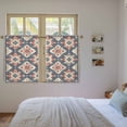 thumbnail image 4 of Blue Red Geometric Tier Curtains, Vintage Southwest Ethnic Modern Light Filtering Kitchen Curtains, 2Pcs Rod Pocket Half Window Treatments Panels for Sink Cafe Cabinet Basement 27.5x45 Inches, 4 of 9
