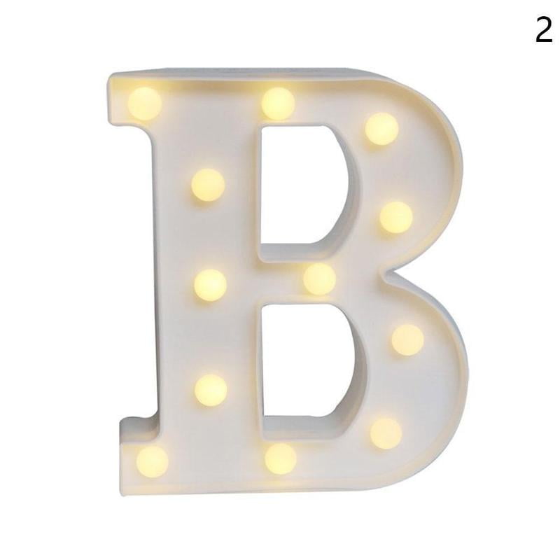 LED Letter Alphabet Lights Light Up White Sign Standing Hanging Party Decors A-Z