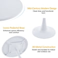 thumbnail image 3 of Round Dining Table Set for 4, 31.5" White All-Metal Tulip Pedestal Table with 4 Blue Velvet Upholstered Chairs for Dining Room, Coffee, Small Spaces, Apartment, White, 3 of 7