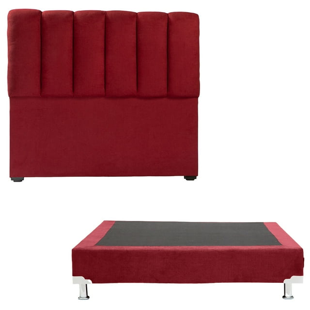 Box Base Cama Matrimonial + Cabecera Kami Rojo