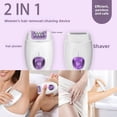 thumbnail image 3 of 2-in-1 Electric Epilator with Light for Women - Painless Hair Removal Trimmer & Shaver with Adjustable Comb, Cordless for Face Underarm Legs Body（2-pack）, 3 of 9
