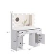 thumbnail image 5 of Resenkos Vanity Desk with 12 Light Bulbs Makeup Mirror, Ample Storage Space with 3 Drawers & 2 Cabinets, White, 5 of 8