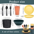 thumbnail image 2 of Camping Mess Kit for 4 with Bowl, Plate, Cup, Spoon, Fork, Knife and Carry Bag, Plastic Camping Accessories Essentials Gear for Travel, Picnic, Outdoor, Easy to Carry & Store, 2 of 8