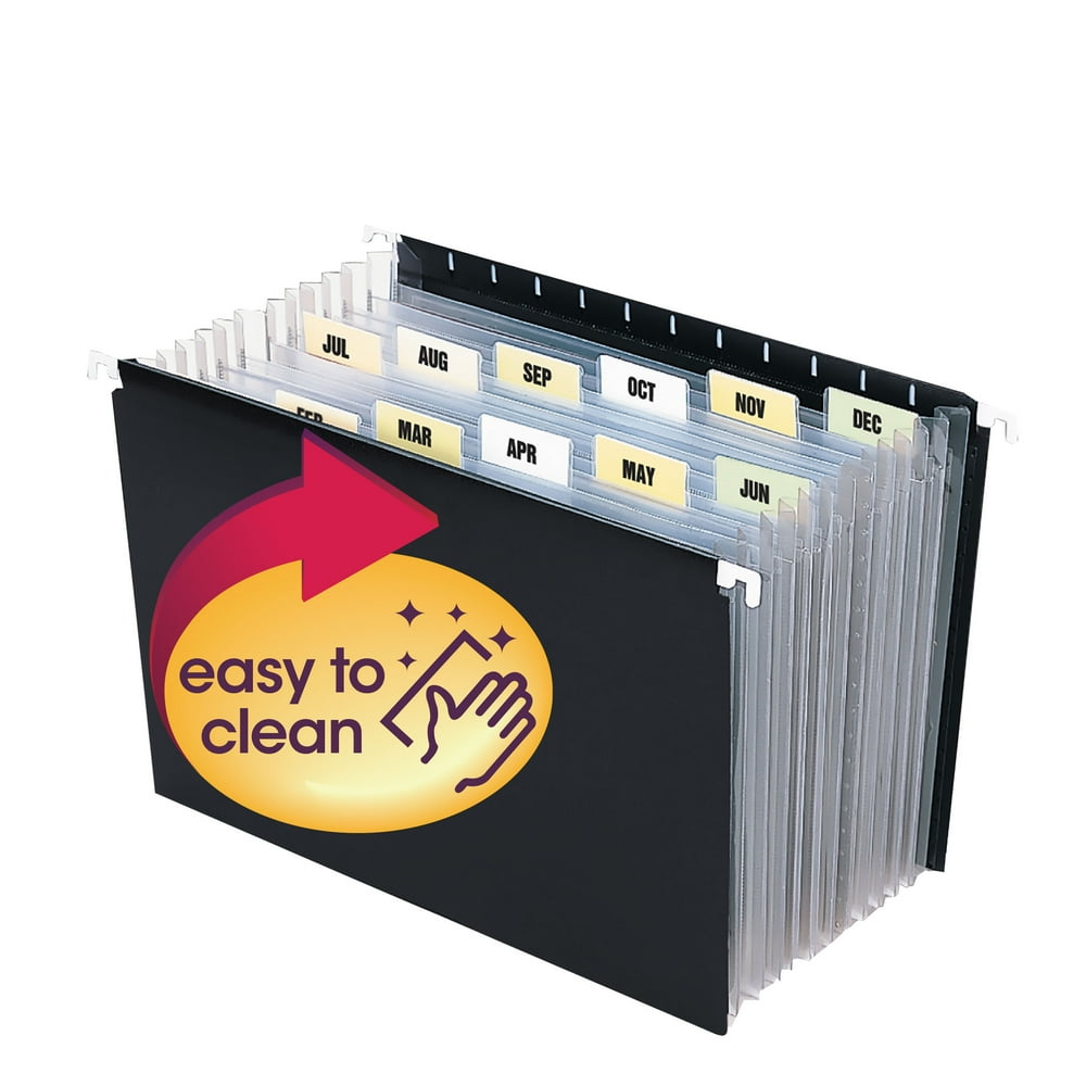 Smead Poly Hanging Expanding File 12 Dividers Black Letter (65125