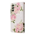 thumbnail image 5 of Wallet Case for Samsung S21 with RFID Blocking Credit Card Slots Holder, Cute Patterned Gold Brushing Magnetic Flip Kickstand Wrist Strap Cover for Samsung Galaxy S21, Love Rose, 5 of 8