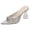 Silver, variant on Sequined Pointed Toe Mules for Women Transparent Kitten Heeled Dressy Sandals Lightweight Wedding Party Slide Gold Size 9