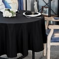 thumbnail image 2 of Round Table Cloth Linen Farmhouse Tablecloth Waterproof Anti-Shrink Soft and Wrinkle Resistant Decorative Fabric Table Cover for Kitchen (Black, 60" Round (2-4 Seats)), 2 of 6