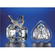 Angle View: Pack of 8 Icy Crystal Decorative Butterfly Trinket Boxes 4.3"