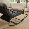 thumbnail image 6 of Outdoor Rocking Chair with Thick Cushion, Comfy Steel Frame Patio Rocker, Adjustable Swing for Living Room Reading Room, Black Frame, Gray, 6 of 16