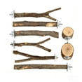 thumbnail image 2 of Soporte de descanso para loro de madera natural con ramas de árboles frutales para aves pequeñas, juguete para desgaste de garras y pico, soporte ajustable para jaula, reemplazable y lavable., 2 of 6