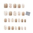 thumbnail image 6 of Tnobhg 24Pcs Press on Nails with Glue Elegant Marble Square Short Nail Extension Full Cover Women Fake Nails Kit Salon Home Use, 6 of 7