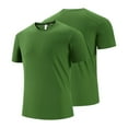 thumbnail image 3 of lcziwo Back to College Sale Moisture Wicking Athletic Shirts for Men Big and Tall Short Sleeve Summer Tops Gym Casual Round Neck Quick Dry Tees Shirt Green XXXXXL, 3 of 9