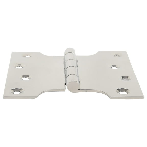 Ssiskcon Stainless Steel Parliament Door Hinge 4 in x 5 in Obstacle Gap x 8 in with 8 Screws Wide Throw Swing Clear Projection Hinges Brushed Satin 32D (Pack of 1)