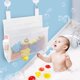 thumbnail image 1 of Organizador de juguetes de baño con cremallera inferior con 2 bolsillos laterales, organizador de juguetes de ducha de bañera de gran apertura con ganchos de succión y adhesivos, soporte de juguetes de bañera para sostener juguetes, pañales de bebé, ropa blanca BANYUO Electrónica, 1 of 6