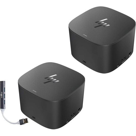 Restored HP Thunderbolt Dock G2 230W 3VL22AV#ABA Dual 4K Display Support, USB-C/USB-A Ports, DisplayPort, VGA, Ethernet Bundle with Dockztorm Hub, 2 Pack  (Refurbished)