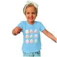 thumbnail image 4 of EGNMCR Blouses à Manches Courtes Col Rond & Chemises Enfants Garçons Filles Mode Pâques Œufs de Pâques Imprimé Col Rond Imprimé Haut à Manches Courtes Fille Blouse, 4 of 4