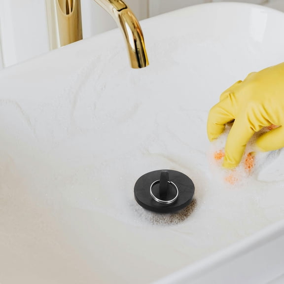 PAMINGONO Black Rubber Bathtub Stopper Drain Plug Efficient Seal for Bathroom and Kitchen Sink