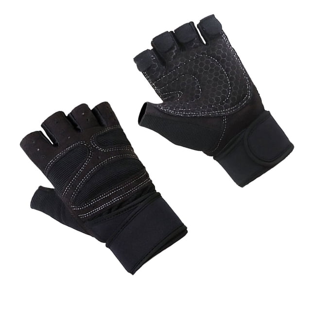 Soidarity 1 par de guantes de fitness, medio dedo, levantamiento de pesas, ejercicio, ciclismo, equitación, gimnasio, mitones, suministros de Ropa Deportiva, Zapatos Negro XL