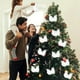 thumbnail image 1 of Adorno de alas de plumas blancas | Decoración para árbol de Navidad, poliéster, diseño elegante de ángel, múltiples tamaños 8x6cm 10x8cm 12x10cm | Realce festivo de coronas, decoración de bodas y, 1 of 8