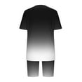 thumbnail image 3 of Womens Pajamas Two Piece Plus Size Lounge Sets Gradient Oversized Tshirt Slim Shorts Sleepwear Pjs Weekend Black, 5XL, 3 of 5