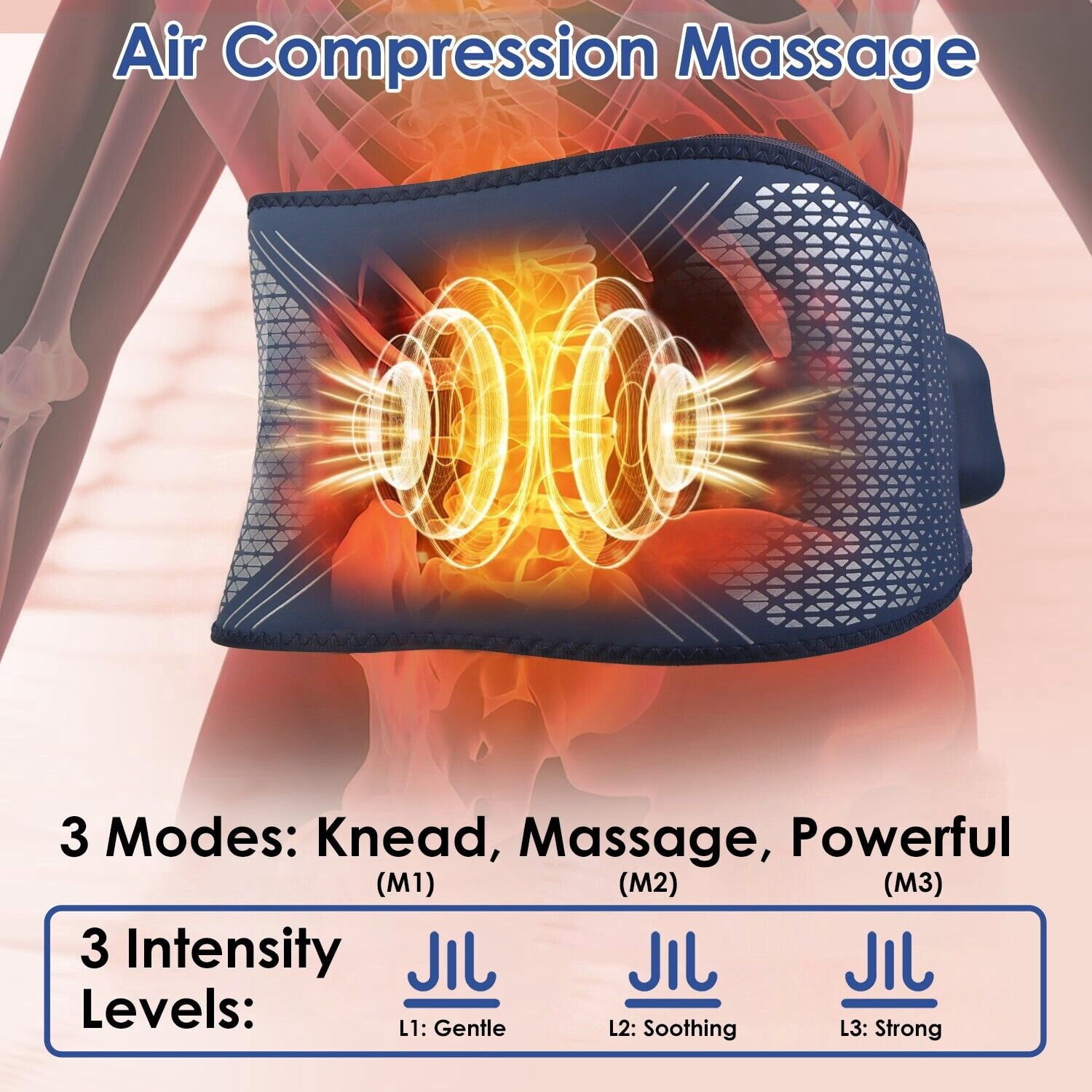 iMounTEK Cordless Heating Pad with Massager Portable Lower Back Massager Gifts for Mom Dad