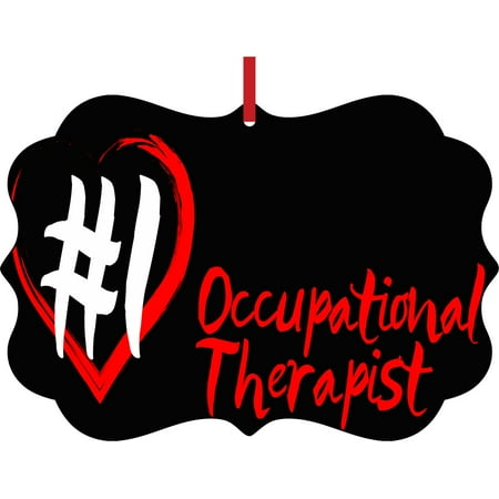 Occupational Christmas Ornaments #1 Occupational Therapist Red Heart Gift Appreciation Elegant Aluminum Semigloss Christmas Ornament Tree Decoration - Unique Modern Novelty Tree Décor Favors ()