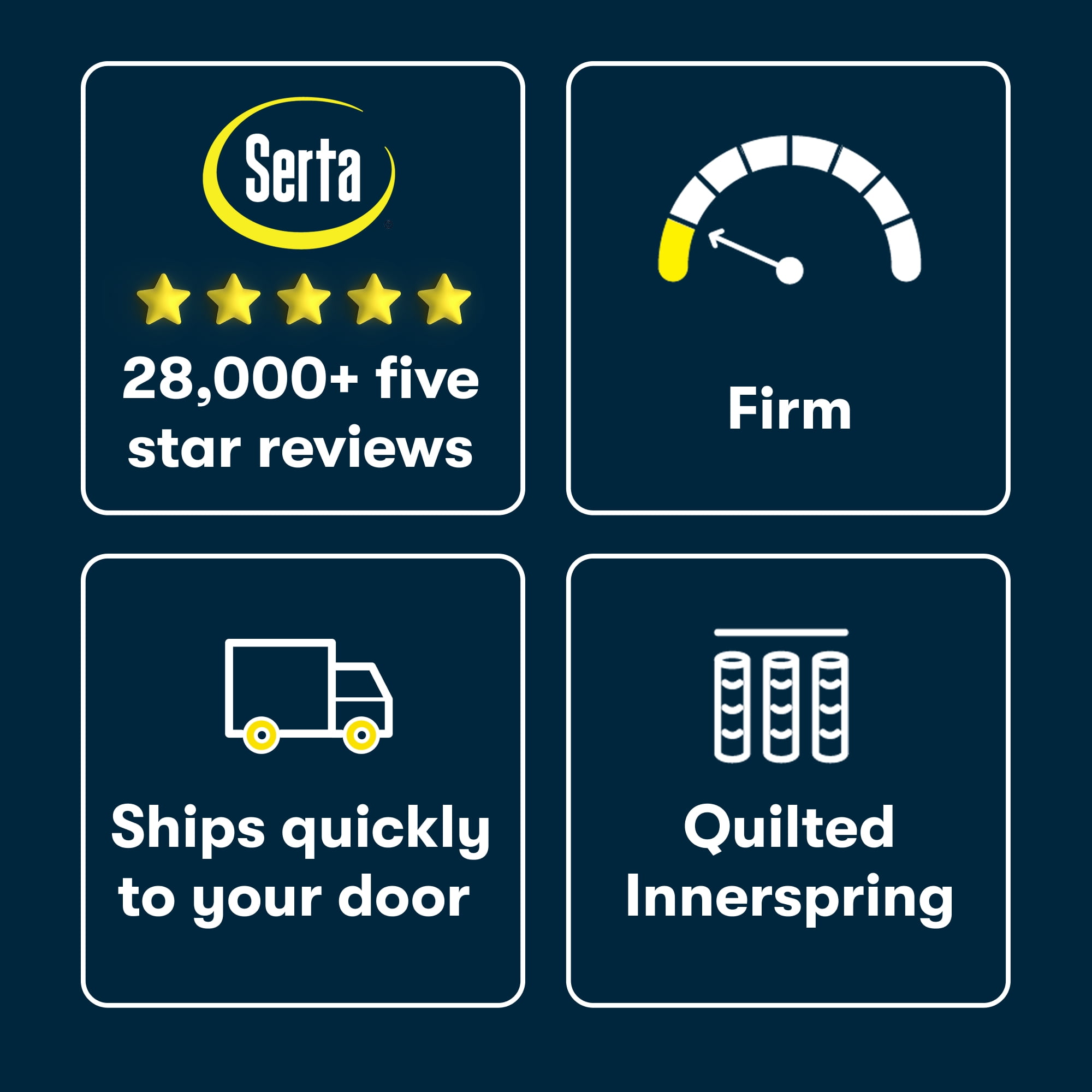 Serta 12" King Mattress, Five Star Mattress Firm, Innerspring Adult Sertapedic, Hybrid, Mattress in a Box, King Size Mattress