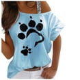 thumbnail image 1 of T-Shirt à Manches Courtes Imprimé Mode Femmes Col Rond T-Shirt à Manches Courtes Top Chemisier, 1 of 4
