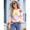 thumbnail image 6 of Cute Sweaters for Women Long Sleeve Floral Pullover Knitted Outerwear Y2K Tops Loose Winter Fall Outfits 2025  S, 6 of 8