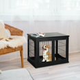 thumbnail image 3 of YYAo Doghouse, Puppy Shelter,Dog Crate Furniture, Small Dog Cage End Table with Two Opening Sides, Lockable Door,Black, 3 of 11
