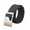 Dark Gray - Flat Buckle, variant on Unisex Canvas Web Belt with Metal Slide Buckle Width 1 1/2" Khaki - Flat Buckle