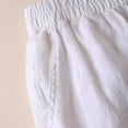 thumbnail image 5 of Pounoo Capri Pants for Women Elastic High Waist Solid Color Gathered Detail Wide Fit Bottoms Summer Daily Style Airy Comfortable Trousers, 5 of 9