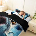 thumbnail image 3 of Homewish Cool Corgi Shark Twin Comforter Sets,Cartoon Animal Bedding Set,Blue,Ocean Wave Decor,Black Reversible,2 Pieces,1 Comforter and 1 Pillowcase, 3 of 7