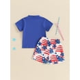 thumbnail image 4 of Bagilaanoe 4th of July Outfits for Toddler Baby Boys Short Sleeve Stars Print T Shirt Tops + Shorts 6M 12M 18M 24M 3T 4T Kids Independence Day Clothes 2pcs Short Pants Set, 4 of 7