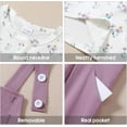 thumbnail image 6 of ZOEREA Toddler Girl Clothes 1-5T Baby Girl Outfits Fall Winter Stripe Floral Long Sleeve Top+Bib Overall Pants 2Pcs Clothing, 6 of 8