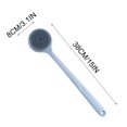 thumbnail image 3 of Pompotops Bath Shower Body Brush, Silicone Bath Brush With Long Handle, Soft Body Brush Back, Shower Wet, Blue, 3 of 9