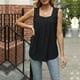 thumbnail image 5 of Camisetas Sin Mangas Cuello cuadrado Tops de verano Moda sin mangas para mujer Ajuste relajado (Negro S) Ygjytge para Mujer Negro T M, 5 of 8