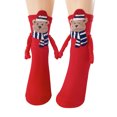 thumbnail image 1 of 1 par de calcetines magnéticos navideños mano en mano para mujeres y hombres (oso rojo) Kuymtek Rojo mujer, 1 of 6
