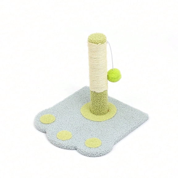 Cat Scratching Tower – Cute Paw & Flower Design Post with Pom Ball Toy, Soft Carpet Base, Available in Multiple Colors & Sizes (cat toys/cat accessories/cat stuff)