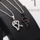 thumbnail image 3 of Collar de amante con colgante de llave y candado de corazón, joyería de rompecabezas para parejas (negro), 1 par JM, 3 of 5