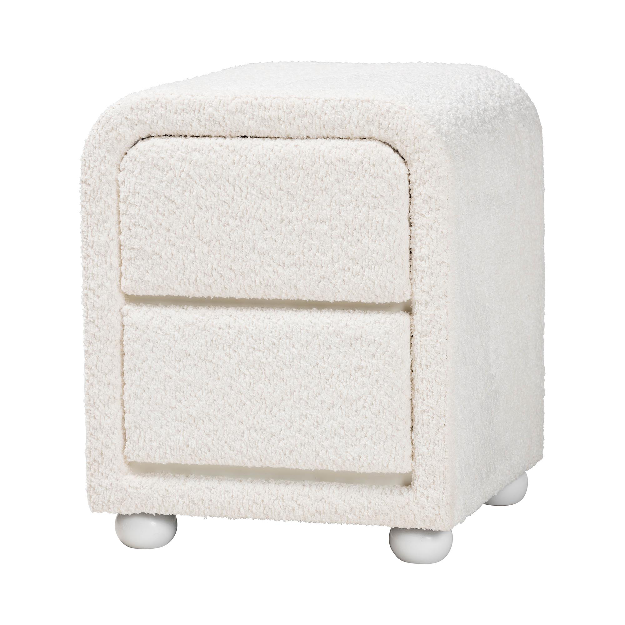 Baxton Studio Bonilla Modern Nightstand, 2-Drawer, White