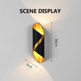 thumbnail image 2 of Yaju Led Wall Sconce, Ip65 Waterproof Wall Lamp, Indoor Outdoor Metal Light Fixture For Entrance Corridor Bedroom Office (1pcsblack/gold Shade), 2 of 5