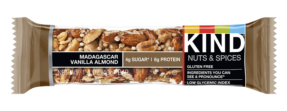 KIND Nut Bars, Madagascar Vanilla Almond, 1.4 oz, 12 Ct