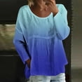 thumbnail image 2 of MEICHEN Casual Tops for Women Long Sleeve Sweater Sports Fan Round Neck Tops Soft Workout Pullover, 2 of 5